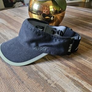 AVIA OSFM Black Visor Hat Golf Running Cycling Men Women Unisex Adjustable